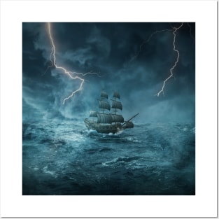 ship into the storm Posters and Art